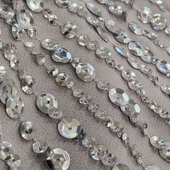 NWT ASOS Size 4 US Sequin Cami Mini Dress with Faux Feather Hem in Ice Blue - Picture 10 of 15